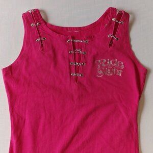 V-Twin Motorcycle Apparel Tank Top Pink Women's Large Chains RIDE for Sight
